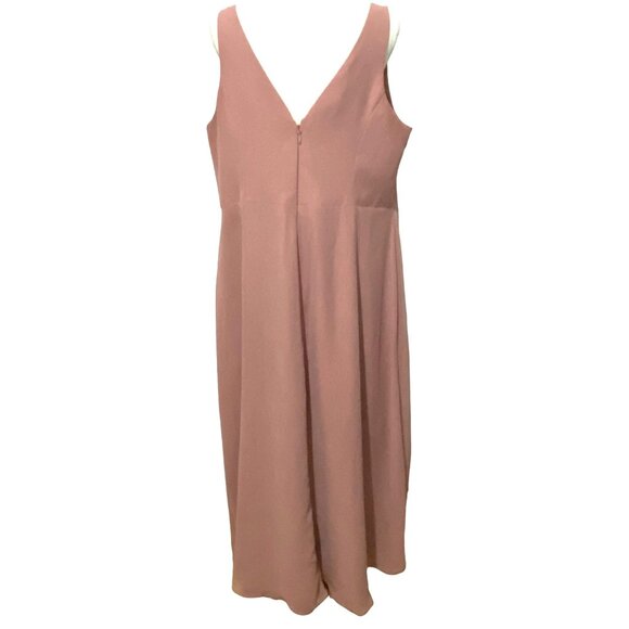 Azazie Bridesmaid Dress Size C Dusty Pink Maxi Classic Feminine Fairy Romantic - Picture 6 of 10